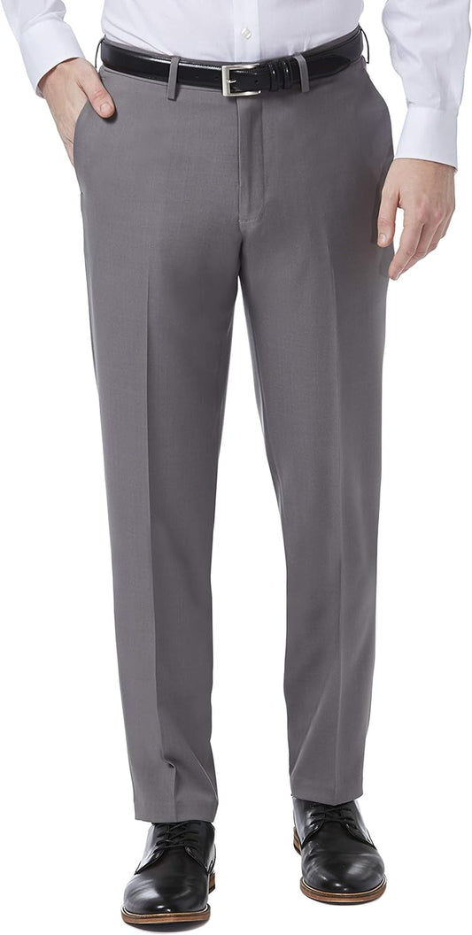 Men'S Premium Comfort Dress Slim Fit Flat Front Pant